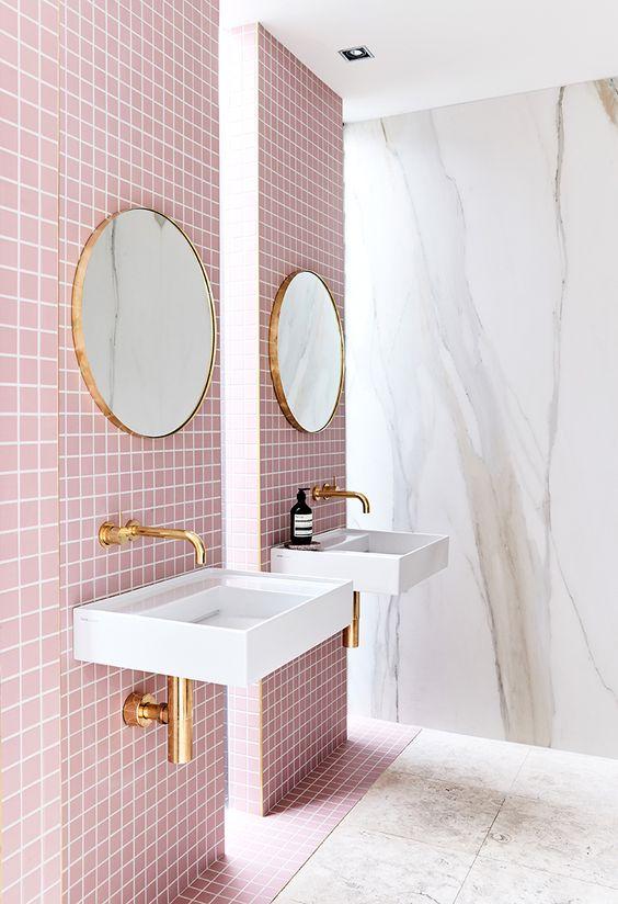 Tendencias en baños 2017 rosa