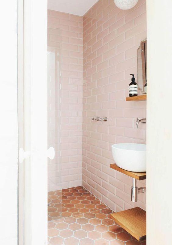 Tendencias en baños 2017 - baldosas hexagonales