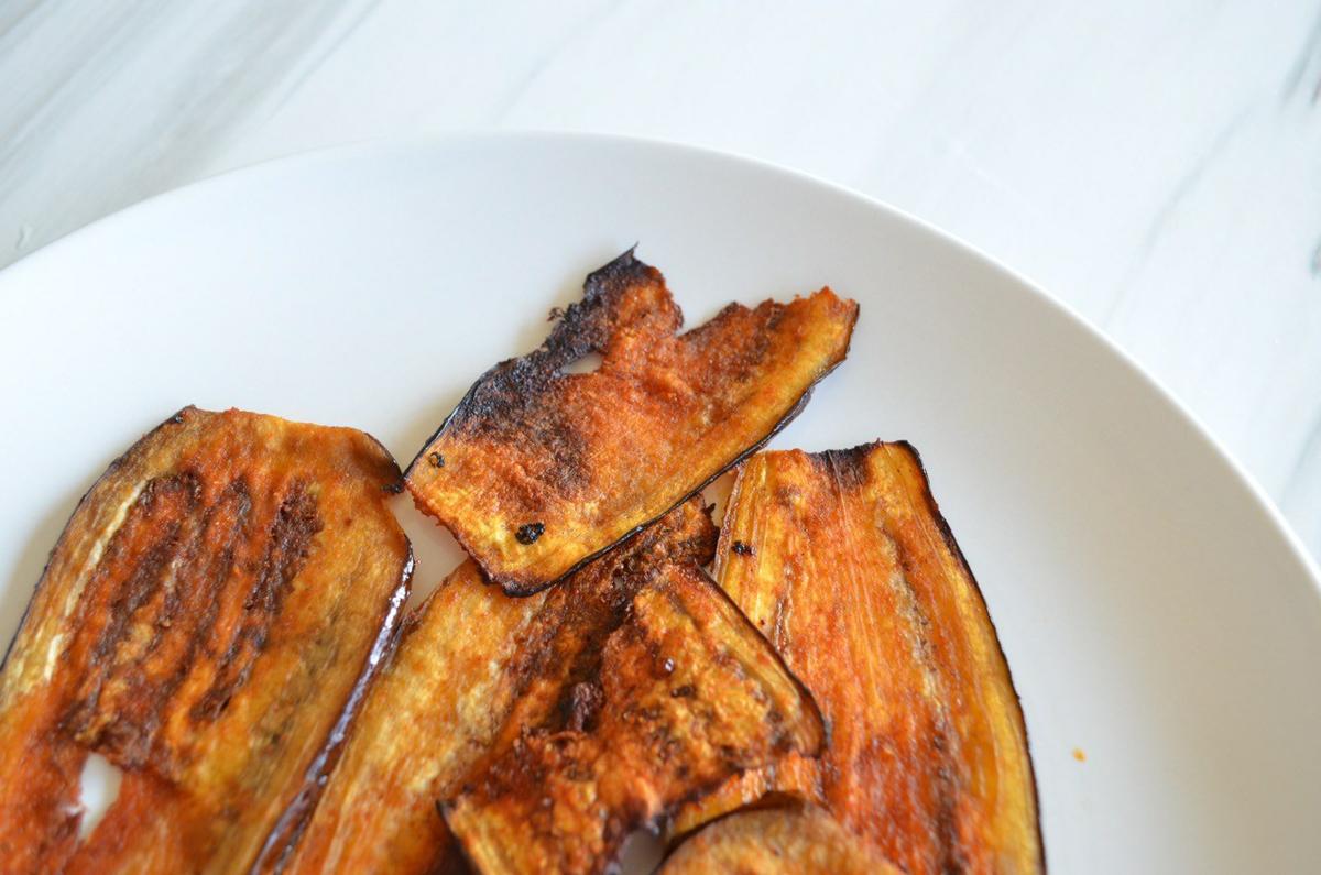 bacon vegano de berenjena