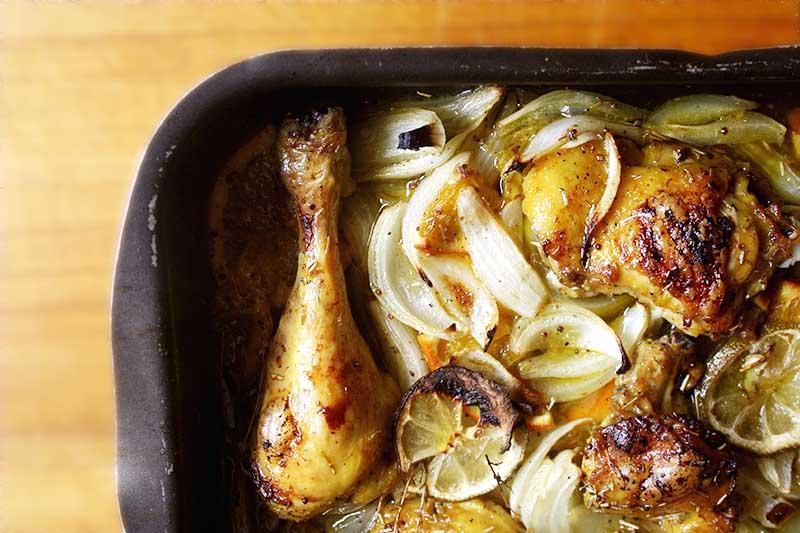 MUSLOS DE POLLO AL HORNO #hierbasycítricos