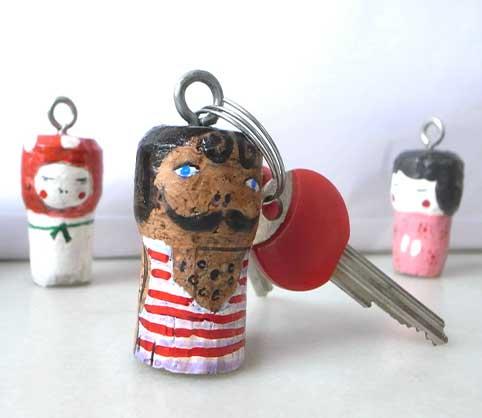 dia-del-padre-2017,-llavero-de-corcho-pintado