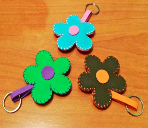 dia-del-padre-2017,llavero-flores-en-foami o goma eva