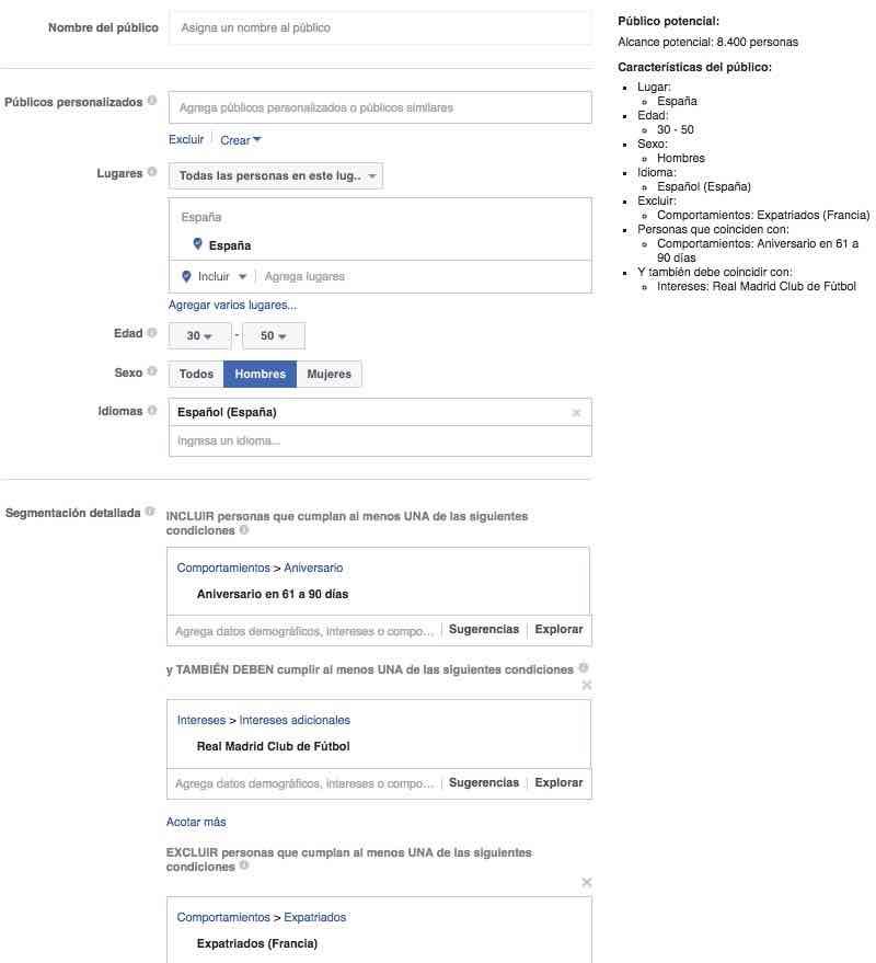 público de Facebook Ads