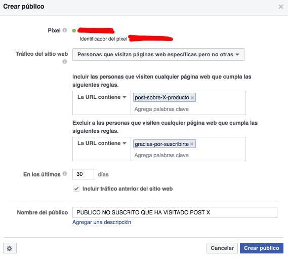 ejemplo público Facebook Ads