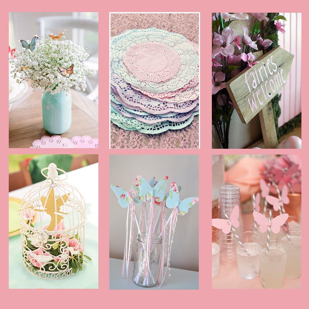 detalle de la decoracion de un cumpleaños de hadas