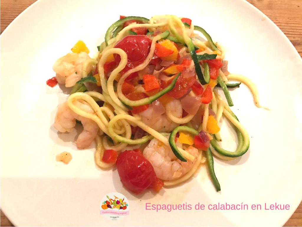 receta de espaguetis de calabacin con gambas