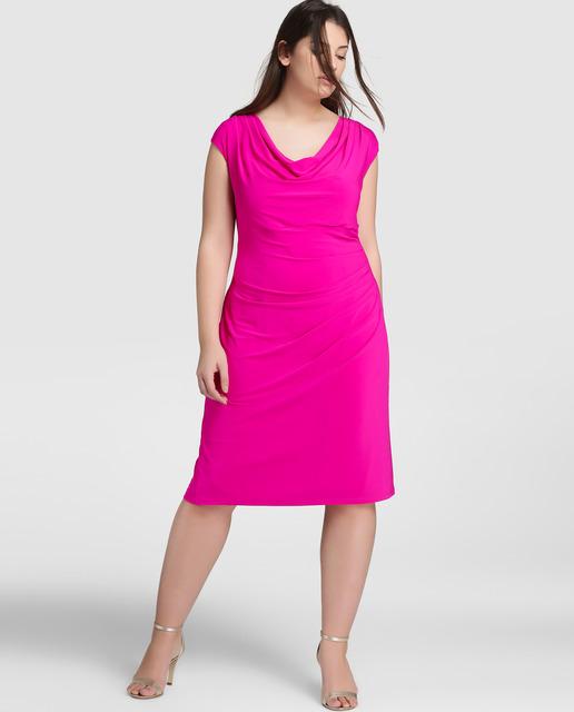 Vestidos rosas tallas grandes primavera 2017 - vestidos fucsia tallas grandes