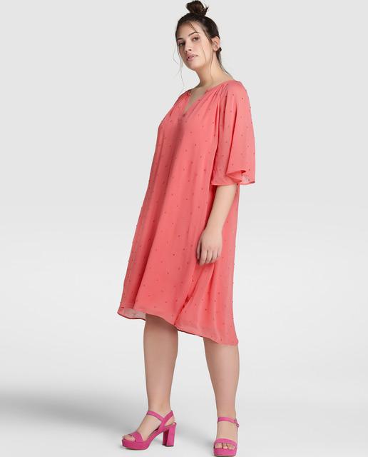 Vestidos rosas tallas grandes primavera 2017 - vestidos rosa holgados