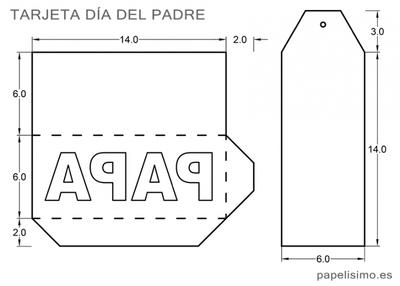 Plantilla tarjeta día del padre PAPA