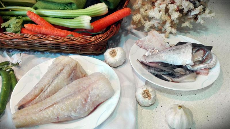Ingredientes para hacer una sopa de pescado