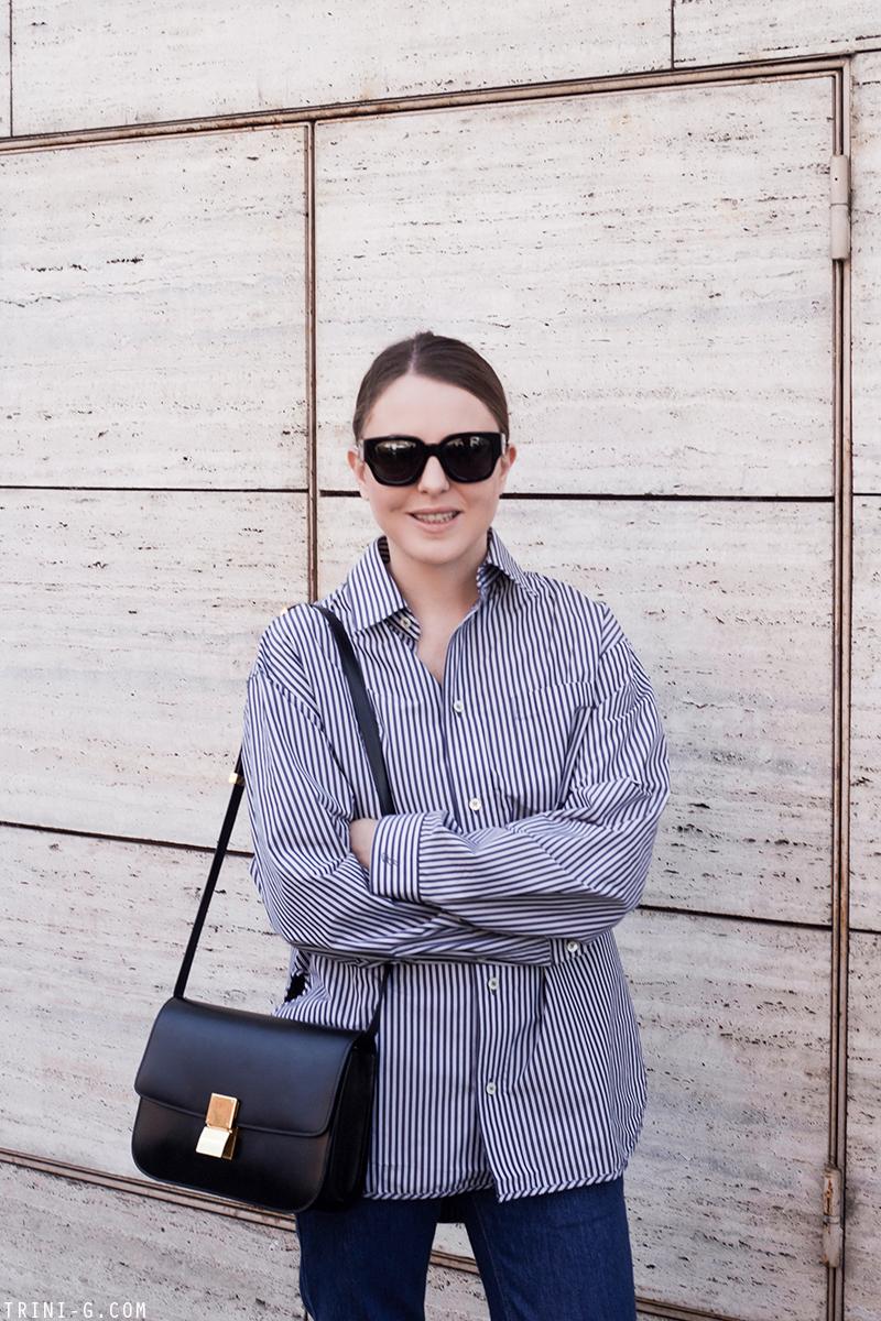 Trini |Balenciaga oversized shirt Céline box bag