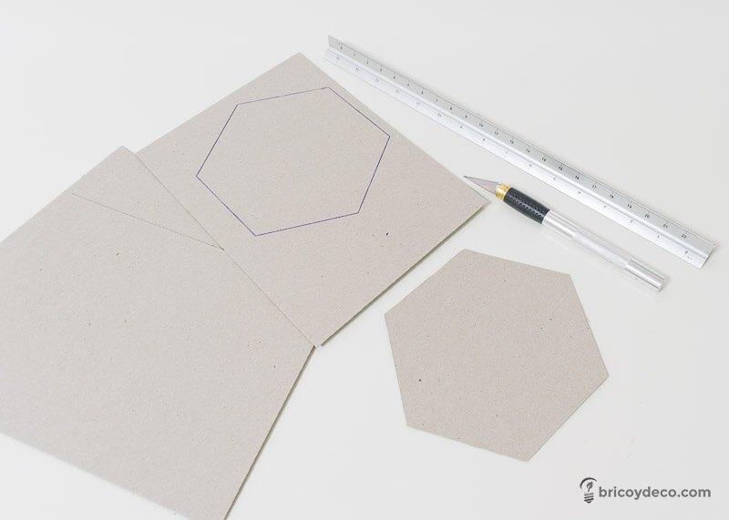 hexágonos de cartón para forrar con vinilo
