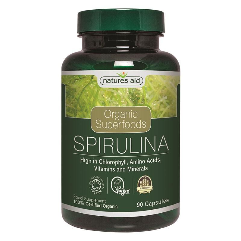 Natures Aid Spirulina en cápsulas vegetales