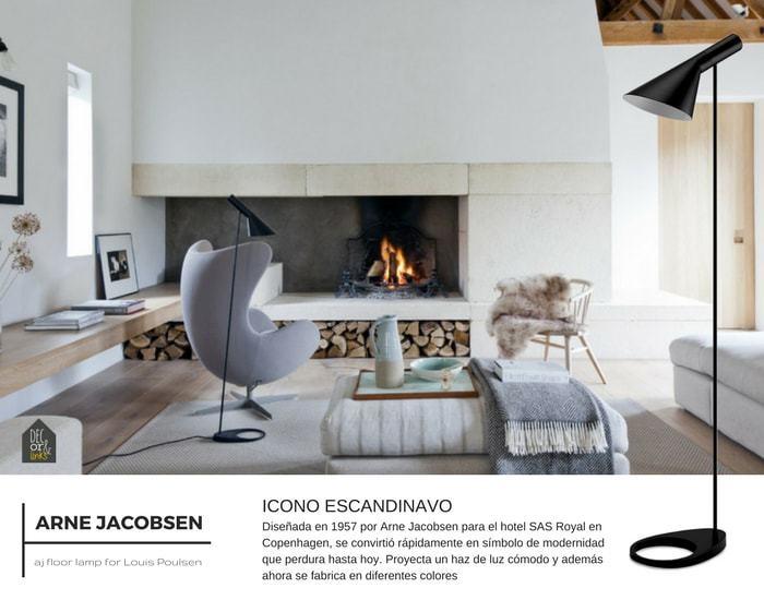 Diseño escandinavo para esta lámpara de lectura de Arne Jacobsen