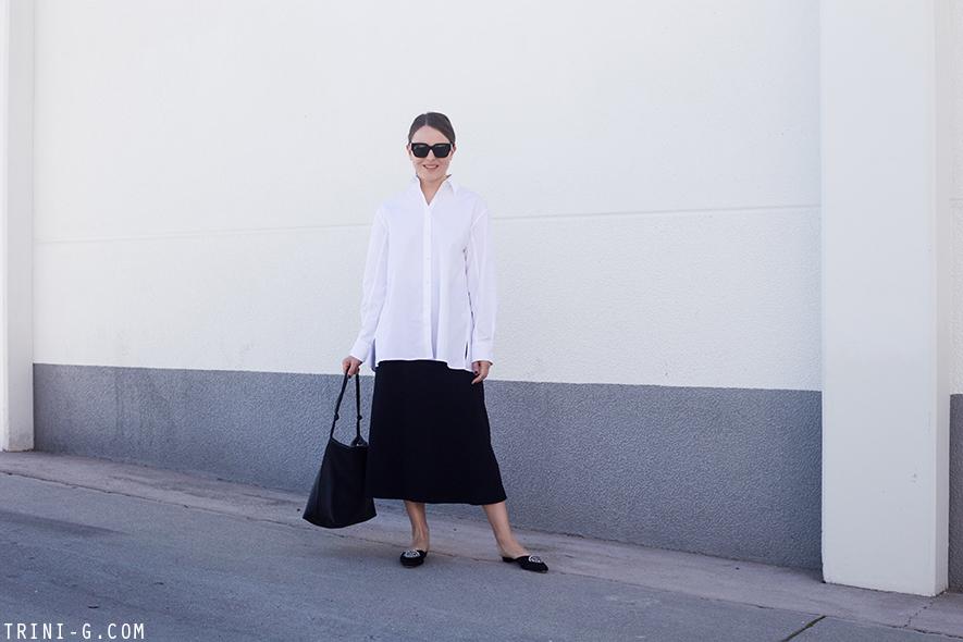 Trini | The Row shirt Manolo Blahnik slippers