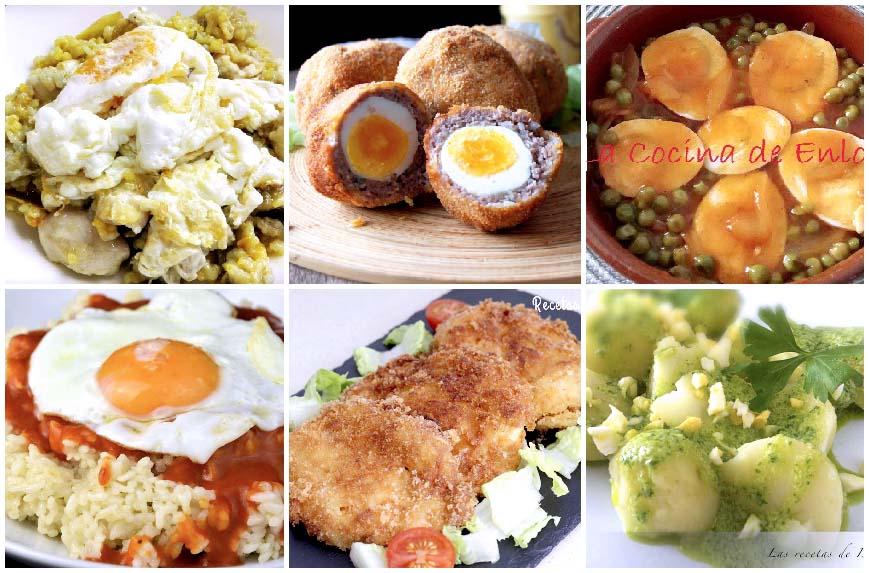Selección de seis recetas con huevos