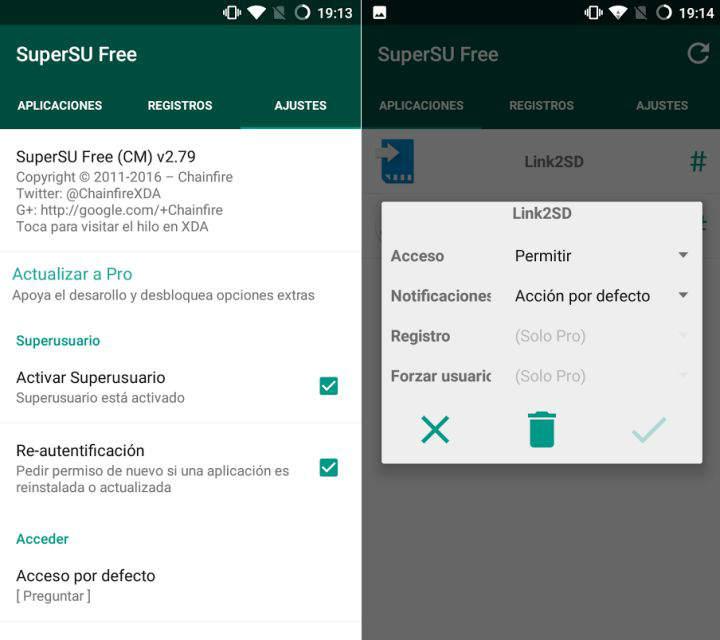 SuperSU además de dar o quitar permisos root a apps también permite quitar root y volverlo a activar directamente