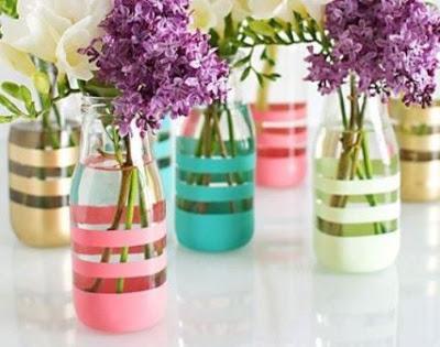 tarros de cristal con flores