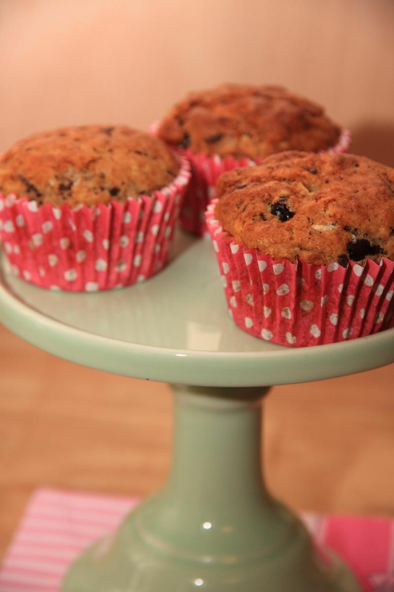 muffins con arándanos y chocolate