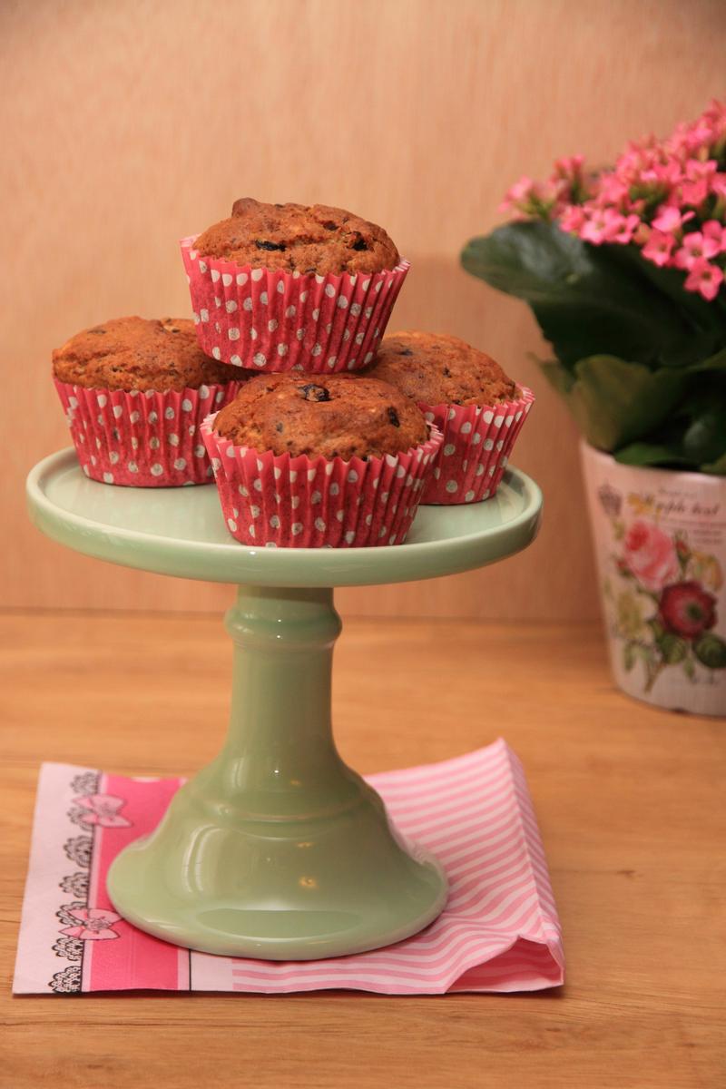 muffins con arándanos y chocolate
