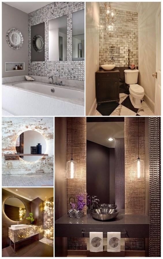 como decorar un baño pequeño con espejos