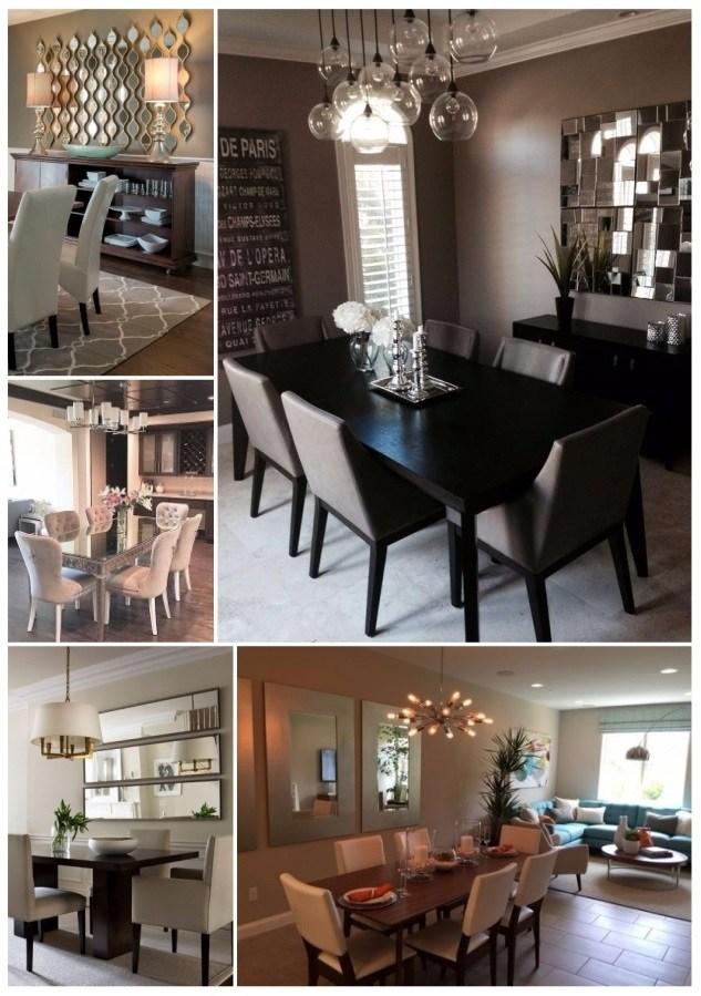 como decorar un living comedor con espejos