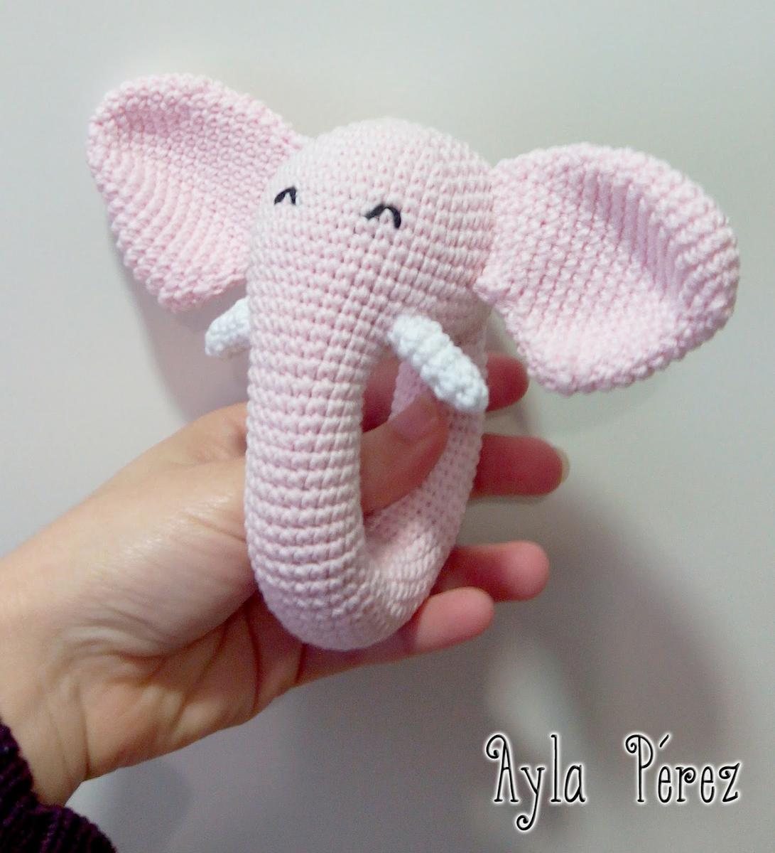amigurumi gratis sonajero elefante