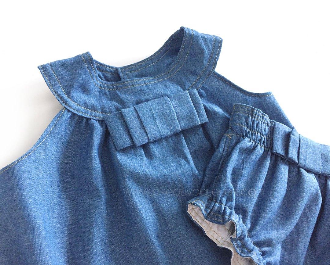 Vestido vaquero de bebé DIY - Tutorial y patrón