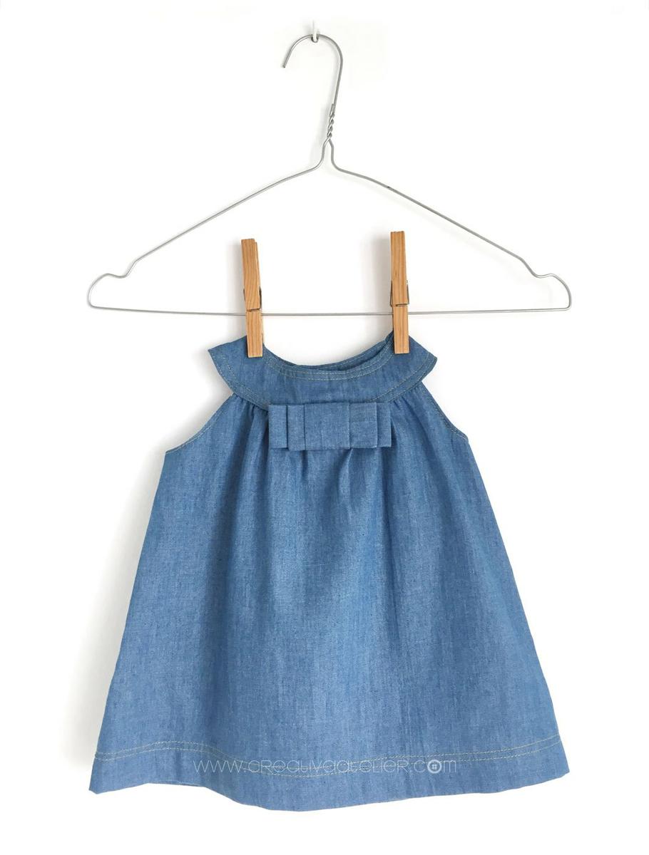 Vestido vaquero de bebé DIY - Tutorial y patrón