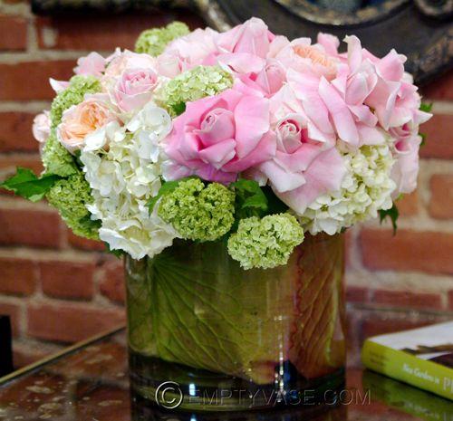 Roses, Vibernium, and Hydrangea- Empty Vase Florist of Los Angeles: