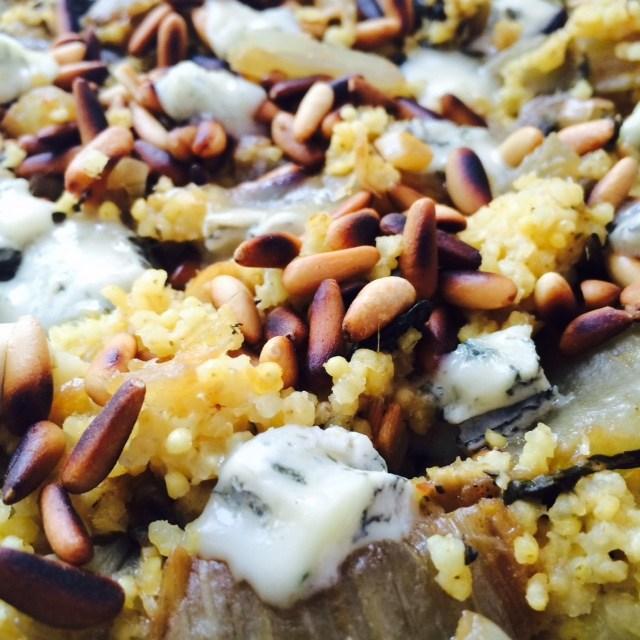 mijo con acelgas y gorgonzola con hierro