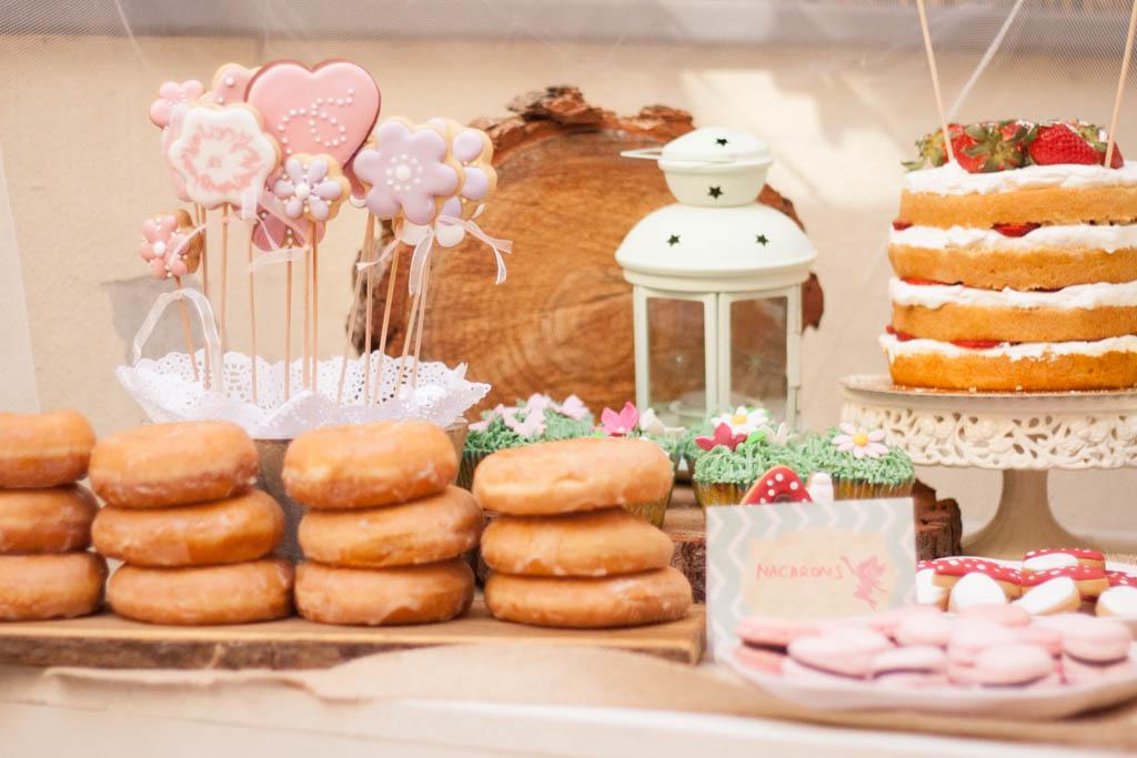 mesa dulce para fiesta de hadas