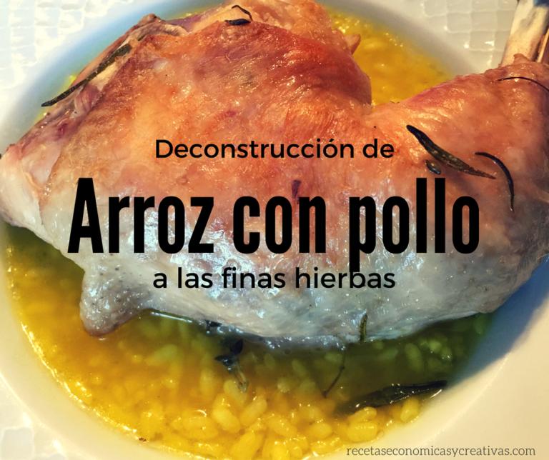 deconstrucción de arroz con pollo a las finas hierbas