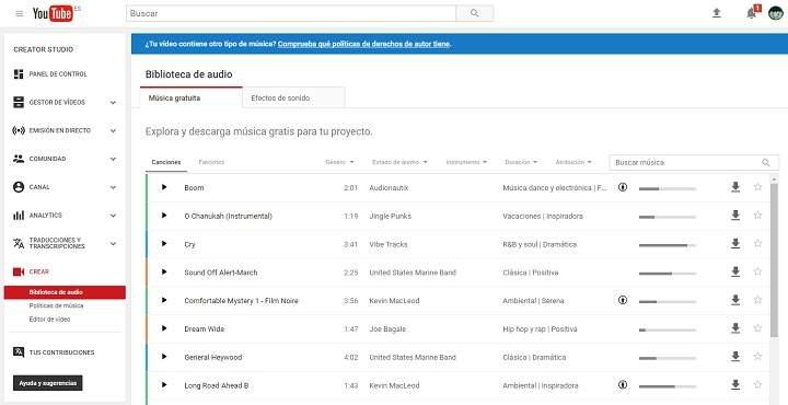 banco de sonido, audios y efectos libres de derechos