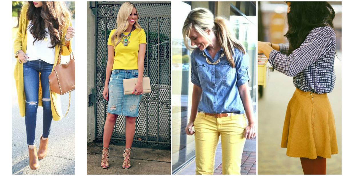 combinar ropa amarilla con jeans