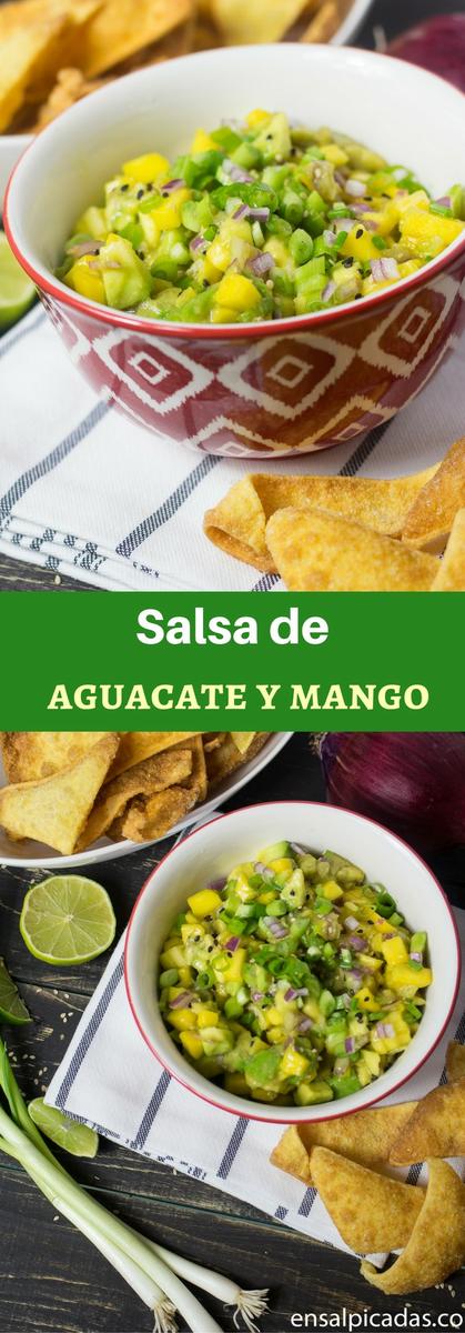 Receta de Salsa de Aguacate y Mango estilo oriental.