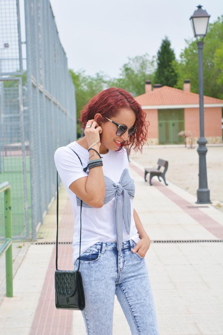 Crop top de cuadros vichy