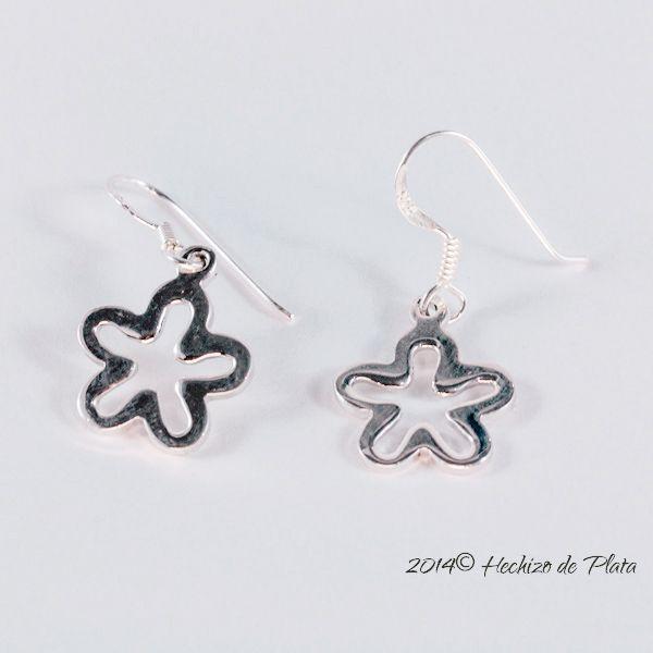 Pendientes de plata flor de Hechizo de Plata Joyería