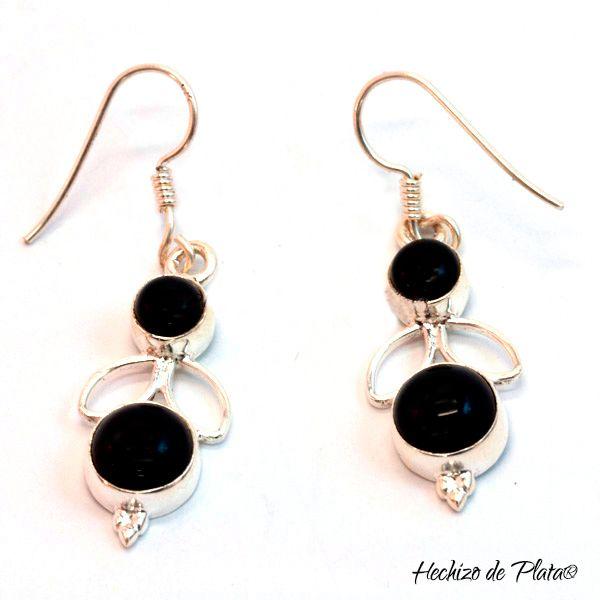 Pendientes de plata con onix de Hechizo de Plata Joyería