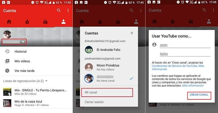 Cómo crear un canal de YouTube Cómo subir videos a YouTube desde Android o PC Guía explicada paso a paso tutorial para convertirse en YouTuber cómo personalizar y tamaños y dimensiones del banner cabecera del canal e icono