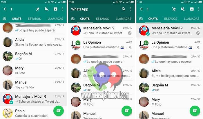  fijar Chats en WhatsApp para Android