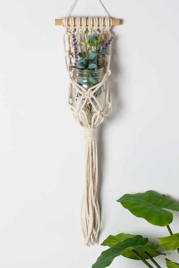 Colgante de macramé para plantas crasas