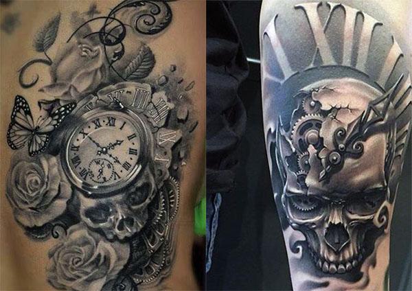 Tatuajes de calaveras con reloj 2024 significado