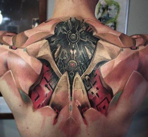 3D tatuaje diseño mecanico