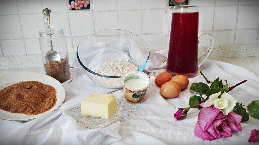 Receta con pétalos de rosa