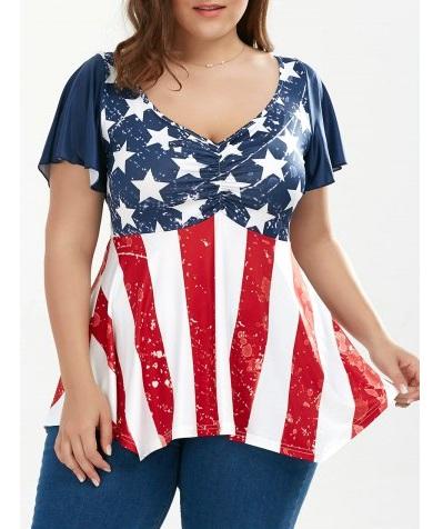 Camisetas de verano estampadas talla grande 2017 - camisetas bandera americana