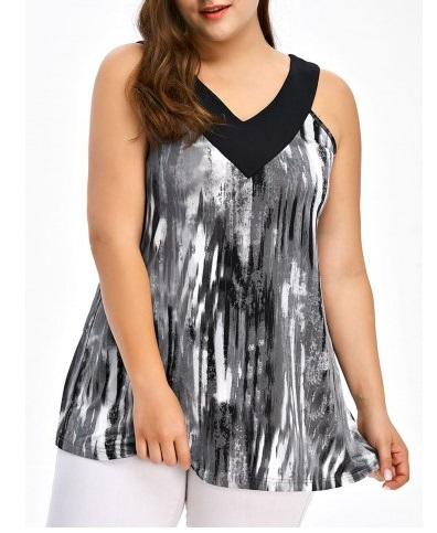 Camisetas de verano estampadas talla grande 2017 - camiseta degradada en blanco y negro