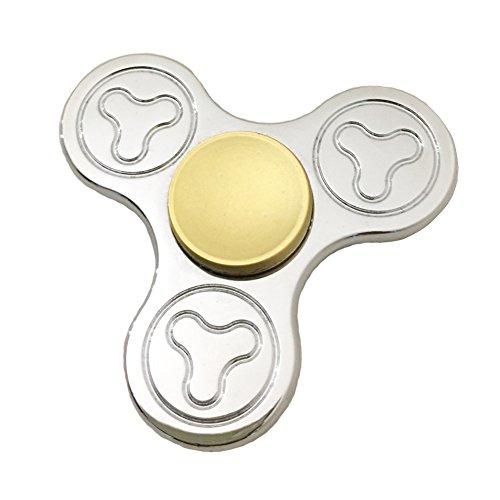 Spinner de la mano, juguete del hilandero Triángulo Spinner de la mano Fidget Juguete Tri-Spinner La punta del dedo 1-5 minutos Giroscopio de alta velocidad, giroscopio (Plata)