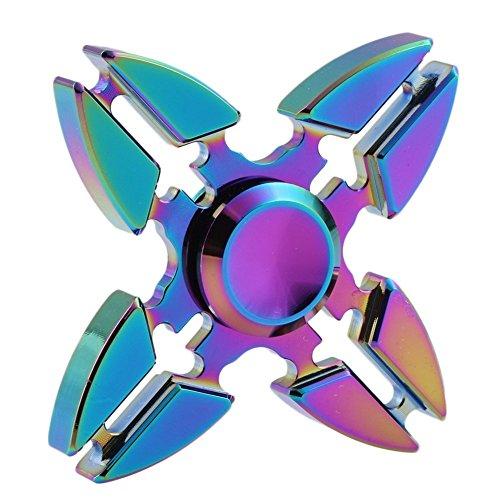 Spinner coloridos de la mano, Aluminio del cinc EDC Tri-spinner Reductor de la tensión alivia ansiedad y aburrimiento para Niños Jóvenes Adultos aliviar el TDAH La ansiedad reduce el estrés Ayuda a enfocar (Multi-coloured)