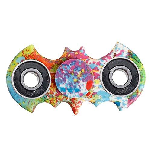 Crisant El plástico Tri Fidget Hand Spinner Toys,Personalidad Vistoso Murciélago Diseño Alta velocidad Reductor de ADHD EDC Juguetes Para Adultos O Niños (Pintura)